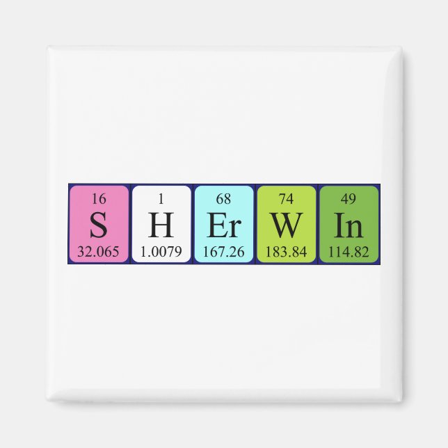 Sherwin periodic table name magnet (Front)
