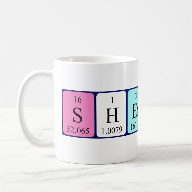Sherwin periodic table name mug (Left)