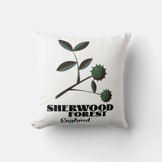 Sherwood Forest England travel poster Classic Roun Cushion (Front)