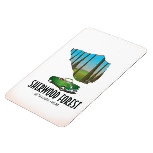 Sherwood Forest Nottinghamshire map Magnet