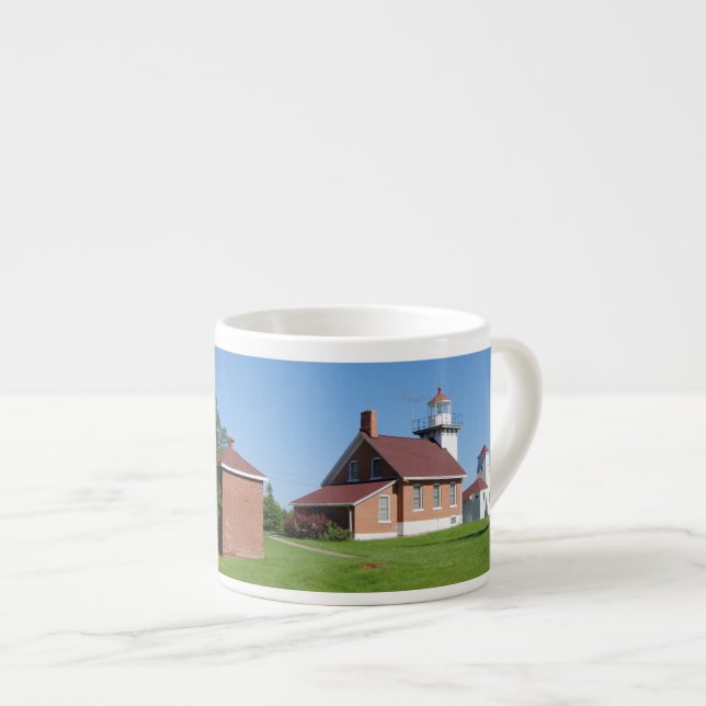 Sherwood Point Lighthouse history espresso mug (Front Right)