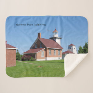 Sherwood Point Lighthouse sherpa blanket