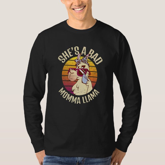 She's A Bad Momma Llama Animal Fur Alpaca Wool T-Shirt (Front)