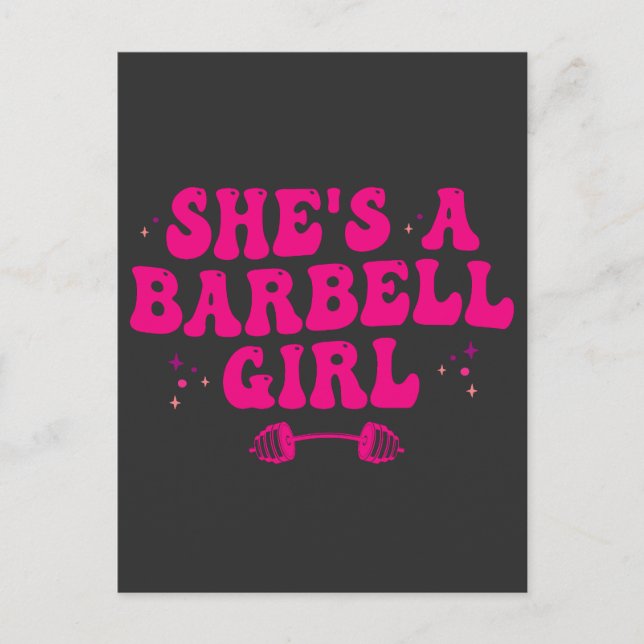 She's a barbel Girl Fitness Gym Sport Gift  Postcard (Front)