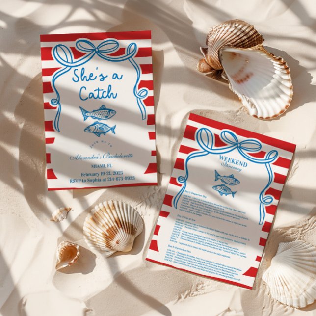 She's A Catch Bachelorette Celebration Invitation (Creator Uploaded)