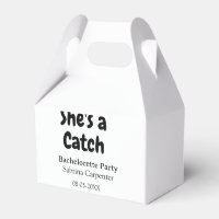 She's a catch bachelorette party name date simple 