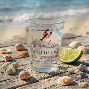 She's A Catch Coastal Bachelorette Party Favour Shot Glass