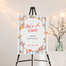 She's A Catch Lobster Coastal Bridal Welcome
