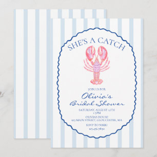 She's a Catch Preppy Coastal Bridal Shower Invitation