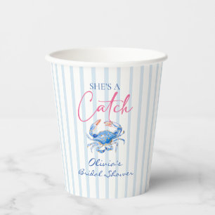 She's a Catch Preppy Lobster Bridal Shower Paper Cups