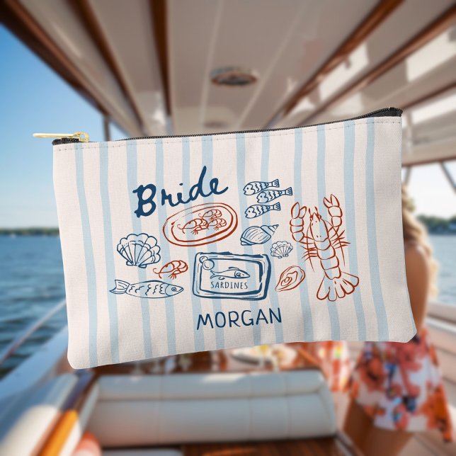 She's a Catch Seafood Bachelorette Accessory Pouch (Creator Uploaded)