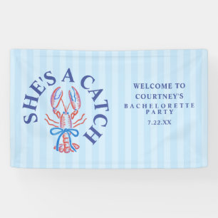She's A Catch Summer Coastal Bachelorette Party Banner