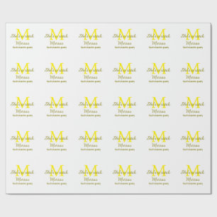 She's a catch yellow monogram bachelorette party n wrapping paper