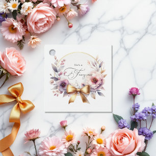 "She's a Fancy One" Floral Bow Girl 1st Birthday Favour Tags