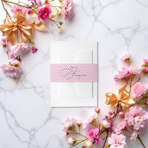 "She's a Fancy One" Pink Polka Dot 1st Birthday Invitation Belly Band