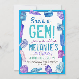 She's a Gem Geology Rock Birthday Invitation