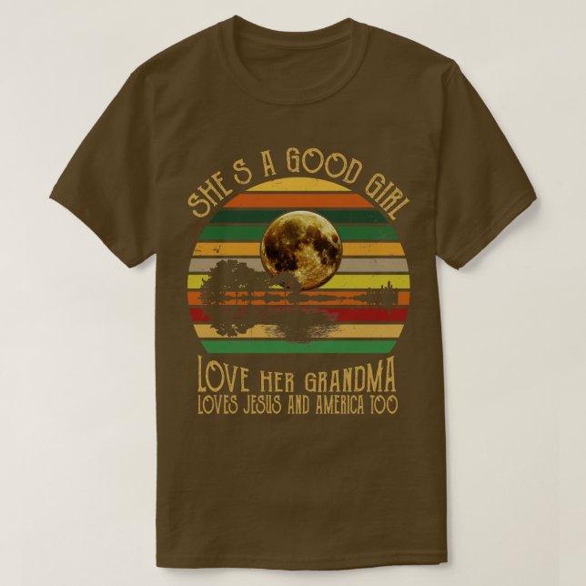 Shes A Good Girl Love Her Grandma Loves Jesus T-Shirt (Design Front)