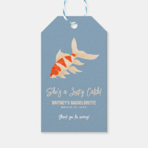 She's A Lucky Catch Koi Fish Bachelorette Favor Gift Tags