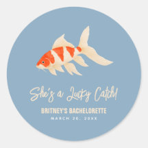 She's A Lucky Catch Koi Fish Blue Bachelorette