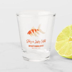 She's A Lucky Catch Koi Fish Blue Bachelorette Shot Glass