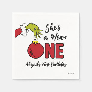 She's a Mean One Grinch Birthday Napkin