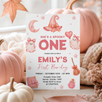 She's A Spooky One Pink Witch 1st Birthday