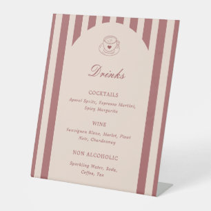 She's A Tini Bit Older Birthday Drinks Menu Pedestal Sign