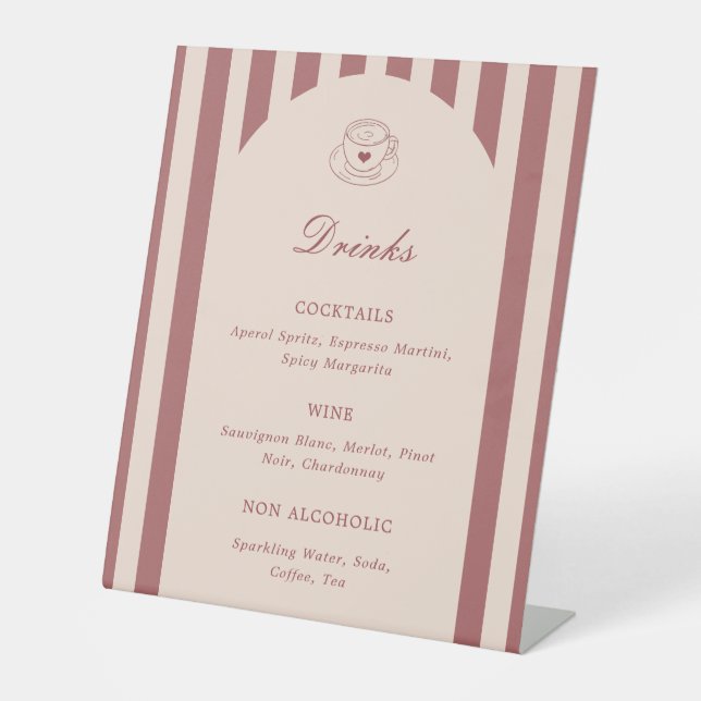She's A Tini Bit Older Birthday Drinks Menu Pedestal Sign (Front)