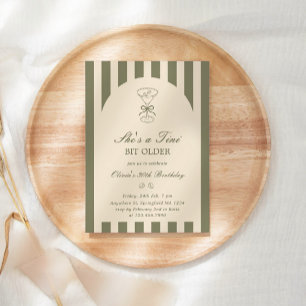 She's A Tini Bit Older Coffee Martini Birthday Invitation