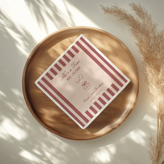 She's A Tini Bit Older Coffee Martini Birthday Napkin (Creator Uploaded)