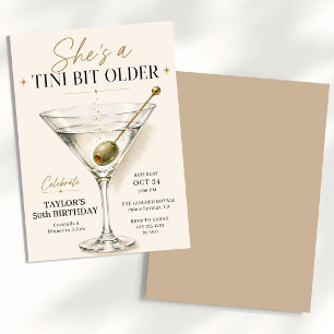 She's a Tini Bit Older Martini Birthday Invitation