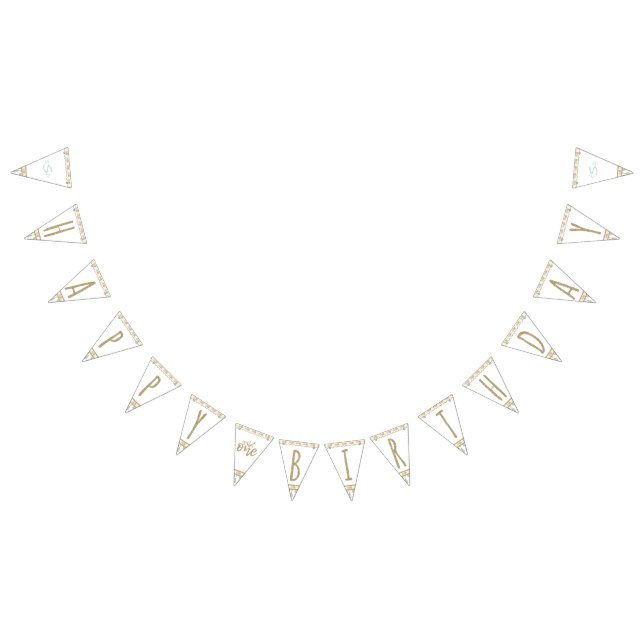 She's A Wild One Monogram Happy Birthday Bunting (All)