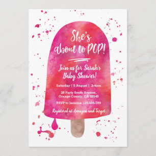 She's about to POP Baby Shower Popsicle Invitation