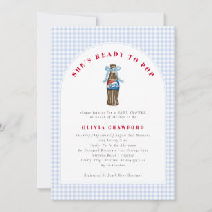 She's About to Pop Popcorn Pop Soda Baby Shower  Invitation