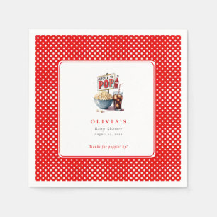 She's About to Pop Popcorn Pop Soda Baby Shower  Napkin