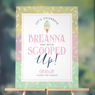 She's Been Scooped Up 3 Shade Sprinkle Acrylic Sign