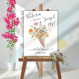 She's been scooped up Bouquet Bridal Shower Poster