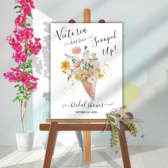 She's been scooped up Bouquet Bridal Shower Poster (Creator Uploaded)