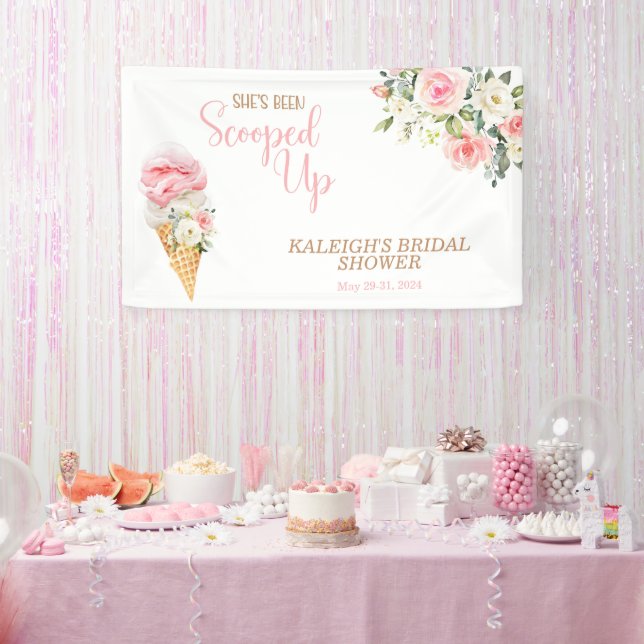 She's Been Scooped Up Bridal Shower Banner (Party)
