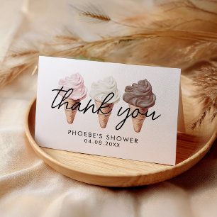 She's Been Scooped Up Bridal Shower Folded Thank You Card