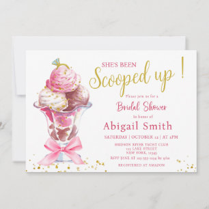 SHE'S BEEN SCOOPED UP BRIDAL SHOWER INVITATION
