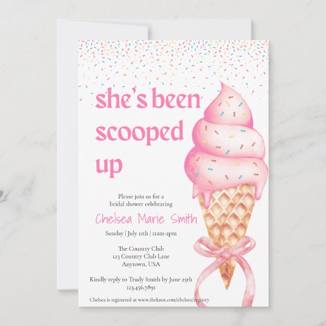 She's been scooped up Bridal Shower Invitation (Front)