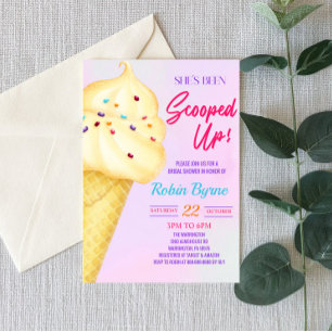 She's Been Scooped Up Bridal Shower Invitation