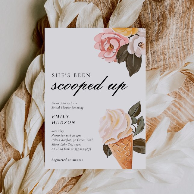 She's Been Scooped Up Bridal Shower Invitation (Creator Uploaded)