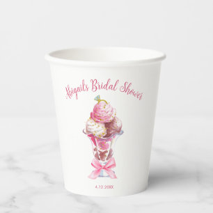 SHE'S BEEN SCOOPED UP BRIDAL SHOWER PAPER CUPS