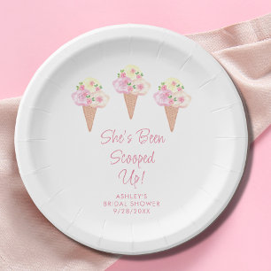 She's Been Scooped Up Bridal Shower Paper Plate
