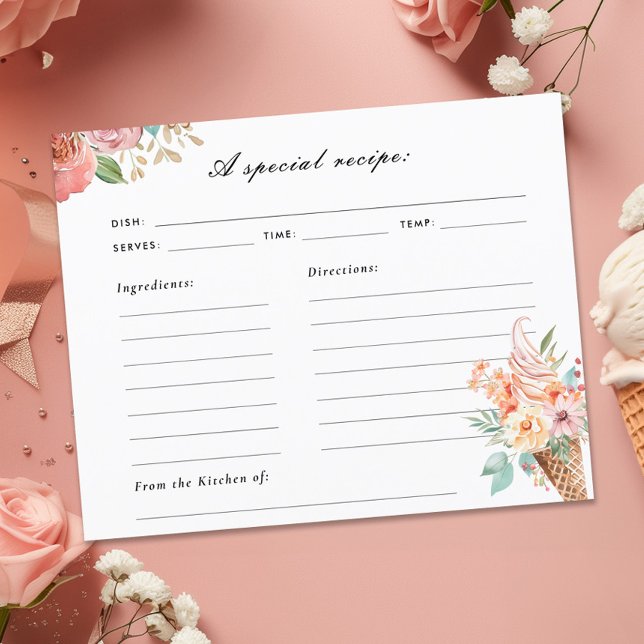 She's Been Scooped Up Bridal Shower Recipe Card (Creator Uploaded)