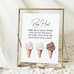 She's Been Scooped Up Bridal Shower Ring Hunt Game Poster