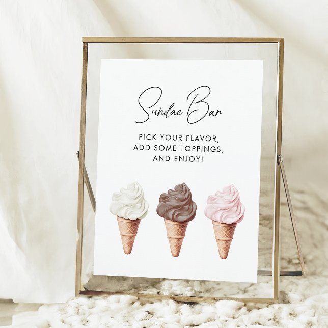 She's Been Scooped Up Bridal Shower Sundae Bar Poster (Creator Uploaded)
