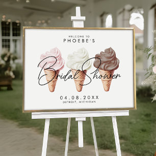 She's Been Scooped Up Bridal Shower Welcome Sign